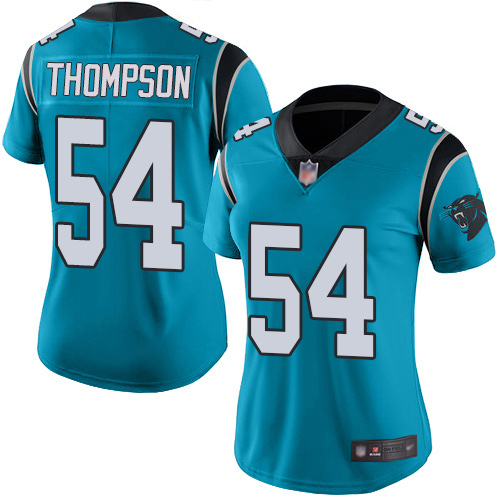 Carolina Panthers Limited Blue Women Shaq Thompson Jersey NFL Football #54 Rush Vapor Untouchable